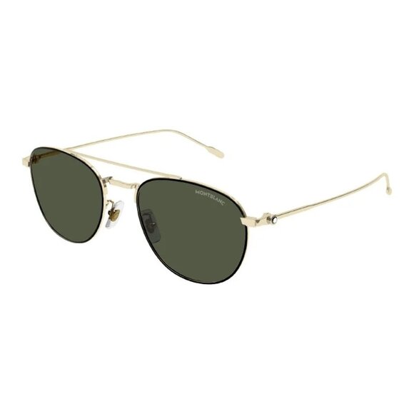 NEW  MONTBLANC SUNGLASSES GOLD GREEN AVIATOR MEN EYEWEAR MONTBLANC - Picture 1 of 3